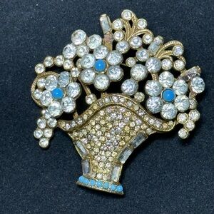 Flower Basket Brooch Art Deco Period Approximately the 1930s.